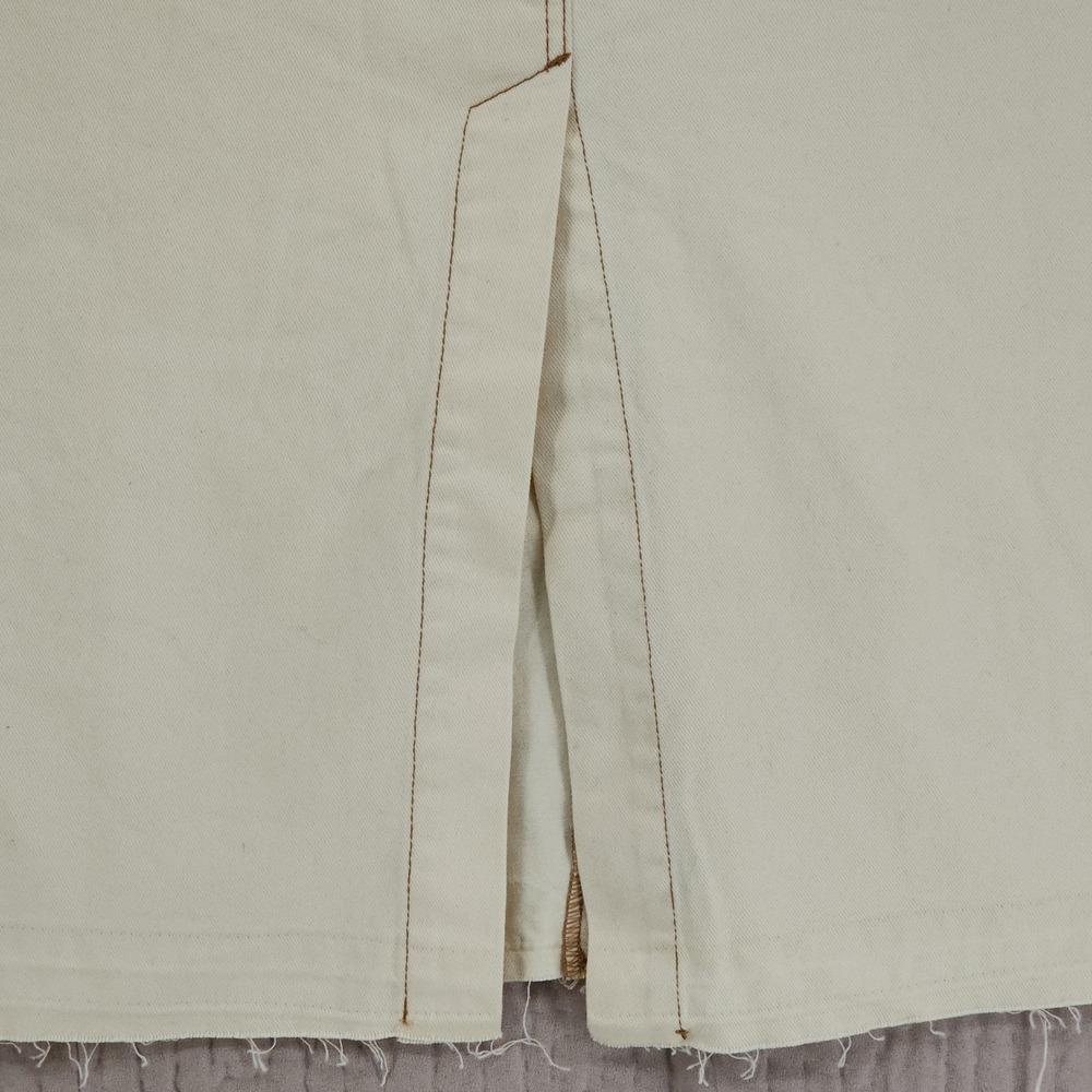 Future Collective Skirt 12 Womens Cream Denim Midi Reese Blutstein Boho Grunge - Picture 10 of 12